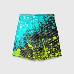 Детские спортивные шорты 3D Брызги красок с геометрией