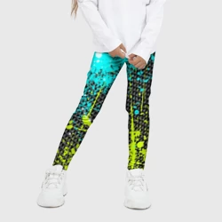Детские леггинсы 3D Брызги красок с геометрией - фото 2