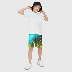 Детские спортивные шорты 3D Брызги красок с геометрией - фото 2