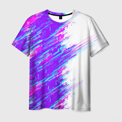 Neon glitch – Мужская футболка 3D с принтом купить со скидкой в -26%