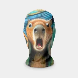 Маска карнавальная 3D Капибара кричит на картине Эдварда Мунка
