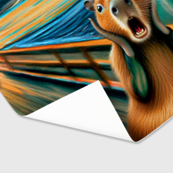 Бумага для упаковки 3D Капибара кричит на картине Эдварда Мунка - фото 2