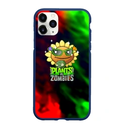 Чехол для iPhone 11 Pro Max матовый Plants vs zombies огненный градиент