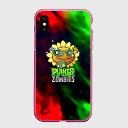 Чехол для iPhone XS Max матовый Plants vs zombies огненный градиент
