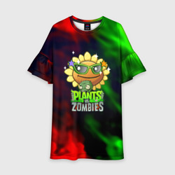 Детское платье 3D Plants vs zombies огненный градиент