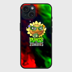 Чехол силиконовый для Apple iPhone 15 матовый Plants vs zombies огненный градиент