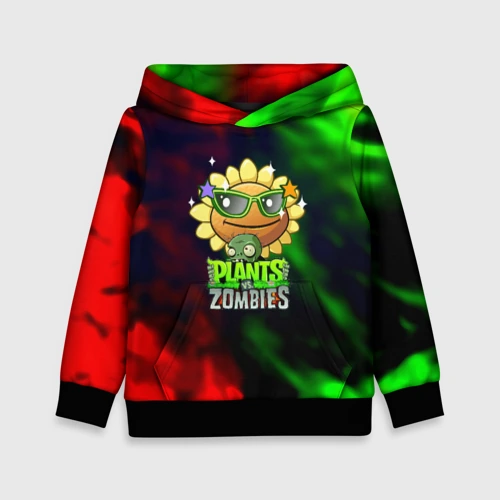 Детская толстовка 3D Plants vs zombies огненный градиент