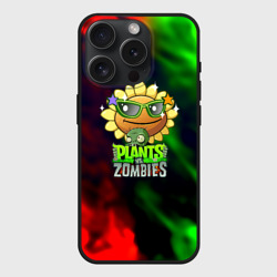 Чехол силиконовый для Apple iPhone 15 Pro матовый Plants vs zombies огненный градиент