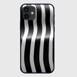 Зебровые полоски с эффектом объема – Чехол для iPhone 12 Mini с принтом купить