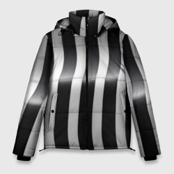 Зебровые полоски с эффектом объема – Мужская зимняя куртка 3D с принтом купить