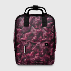 Кудрявая шерсть бордового цвета – Женский рюкзак 3D с принтом купить