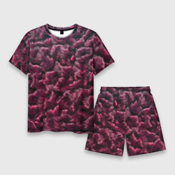 Кудрявая шерсть бордового цвета – Мужской костюм с шортами 3D с принтом купить