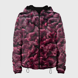 Кудрявая шерсть бордового цвета – Женская куртка 3D с принтом купить со скидкой в -10%