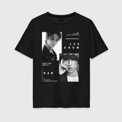 Stray kids Minsung Lee know Han – Женская футболка хлопок Oversize с принтом купить со скидкой в -16%