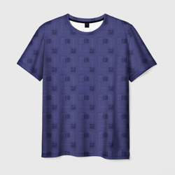 Тёмный сиреневый паттерн квадраты – Мужская футболка 3D с принтом купить со скидкой в -26%