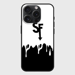 Чехол силиконовый для Apple iPhone 15 Pro матовый Sally face разводы красок блэк