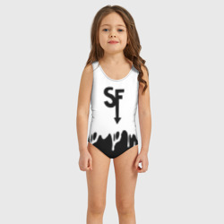 Детский купальник 3D Sally face разводы красок блэк