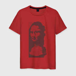 Mona Lisa text – Мужская футболка хлопок с принтом купить со скидкой в -20%