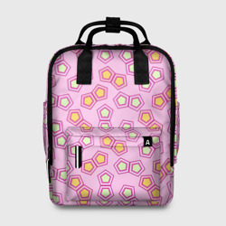 Мозаика на розовом – Женский рюкзак 3D с принтом купить