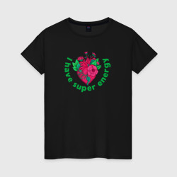 Энергия сердца – Женская футболка хлопок с принтом купить со скидкой в -20%