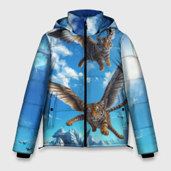 Летающие тигрята – Мужская зимняя куртка 3D с принтом купить