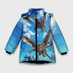 Летающие тигрята – Зимняя куртка для девочек 3D с принтом купить
