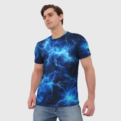 Мужская футболка 3D Элементаль энергии  текстура - фото 2