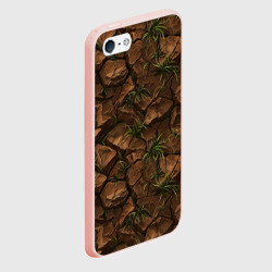 Чехол для iPhone 5/5S матовый Текстура элементаля земли - фото 2