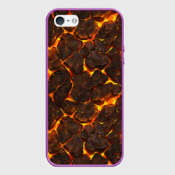 Чехол для iPhone 5/5S матовый Элементаль магмы текстура