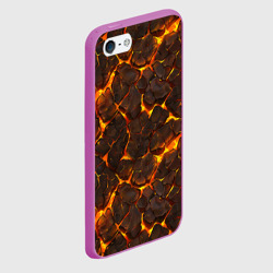 Чехол для iPhone 5/5S матовый Элементаль магмы текстура - фото 2
