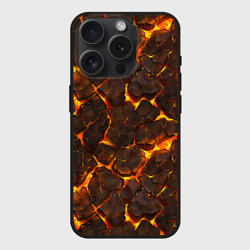 Чехол силиконовый для Apple iPhone 15 Pro матовый Элементаль магмы текстура