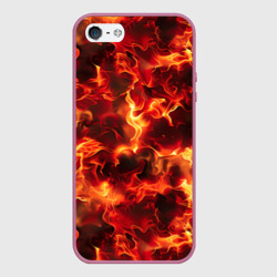 Чехол для iPhone 5/5S матовый Огненный элементаль
