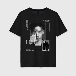 Stray kids Bang Chan – Женская футболка хлопок Oversize с принтом купить со скидкой в -16%
