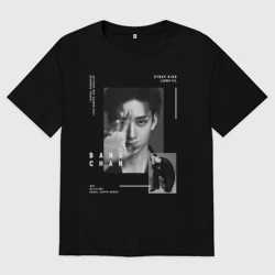 Женская футболка хлопок Oversize Stray kids Bang Chan