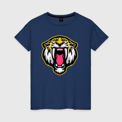 Саблезубый тигруня – Женская футболка хлопок с принтом купить со скидкой в -20%