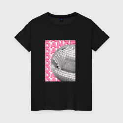 Ретро диско шар dance – Женская футболка хлопок с принтом купить со скидкой в -20%