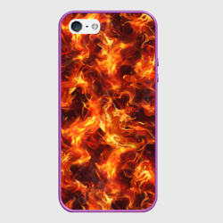 Чехол для iPhone 5/5S матовый Текстура элементаля огня