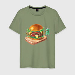 Гамбургер с колой – Мужская футболка хлопок с принтом купить со скидкой в -20%