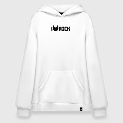 Худи SuperOversize хлопок Я люблю рок in black
