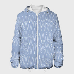 Кривые линии серо-голубой – Мужская куртка 3D с принтом купить со скидкой в -10%