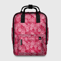 Красно-белый цветочный узор ретро – Женский рюкзак 3D с принтом купить