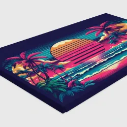 Холст прямоугольный Закат на пляже vaporwave - фото 2