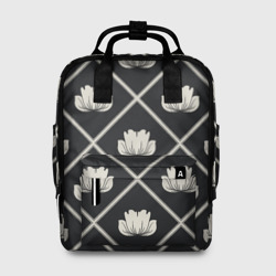 Паттерн с цветами в ромбах – Женский рюкзак 3D с принтом купить