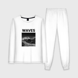 Waves – Женская пижама с лонгсливом хлопок с принтом купить