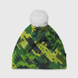Camouflage - pattern ai art – Шапка 3D c помпоном с принтом купить