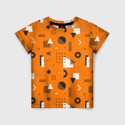 Геометрия в стиле мемфис на оранжевом – Детская футболка 3D с принтом купить со скидкой в -33%