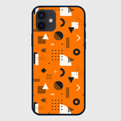 Геометрия в стиле мемфис на оранжевом – Чехол для iPhone 12 Mini с принтом купить