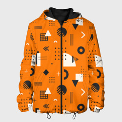Геометрия в стиле мемфис на оранжевом – Мужская куртка 3D с принтом купить со скидкой в -10%