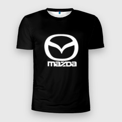 Mazda logo white – Мужская футболка 3D Slim с принтом купить со скидкой в -9%