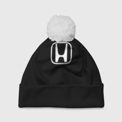 Honda white logo – Шапка 3D c помпоном с принтом купить